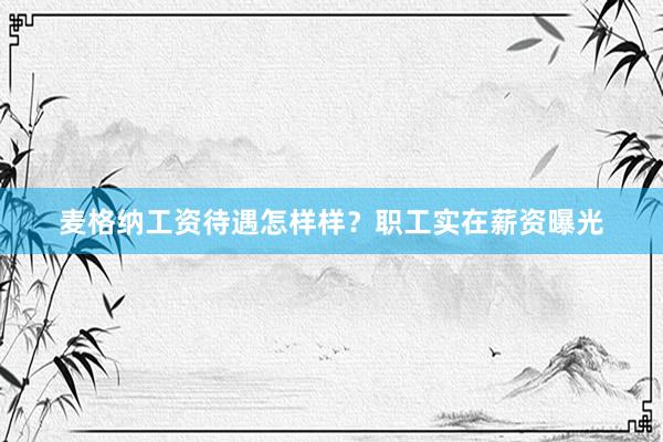 麦格纳工资待遇怎样样？职工实在薪资曝光